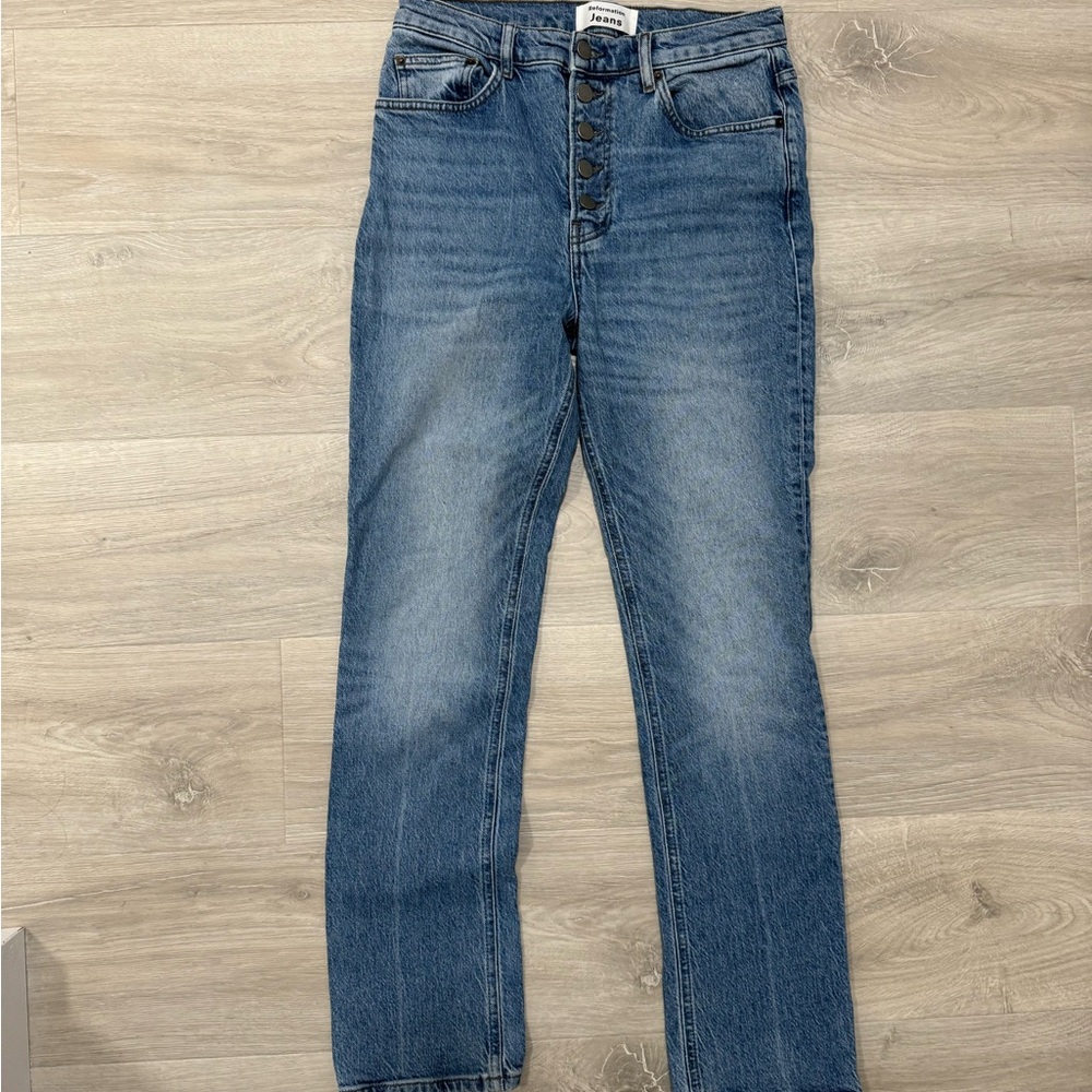 Reformation straight jeans with buttons